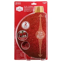 ORNEMENTS SCINTILLANTS DE 30 CM - ROUGE