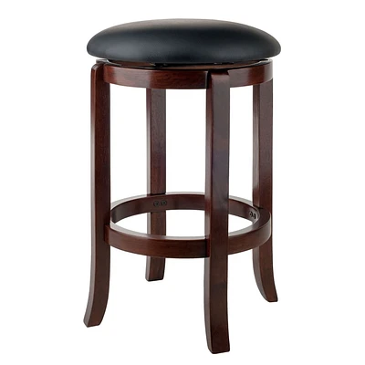 Winsome Walcott Swivel Seat Counter Stool, Black & Walnut