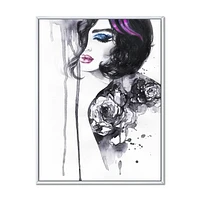 Designart Tableau Portrait Féminin ART MURAL À CADRE FLOTT