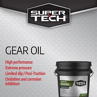 SuperTech Huile pour engrenages SAE 80W-90 GL-5, seau, 18.9L Application haute performance et extrême pression