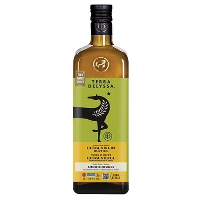 Terra Delyssa Premium Extra Virgin Olive Oil, First Cold Press, Award Winner, 1 L