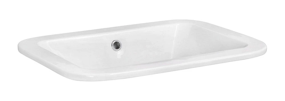 American Imaginations 21.75-in. W Drop In White Bathroom Vessel Sink Set For Deck Mount Drilling AI-22485