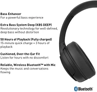 Panasonic  Deep Bass Wireless Bluetooth Immersive Headphones with XBS DEEP and Bass Reactor, Black (RBM300B)