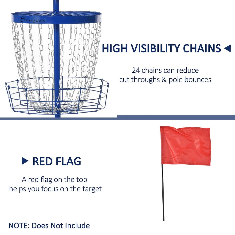 Soozier 24-Chain Lightweight Portable Practice Basket for Disc Golf Target Stand