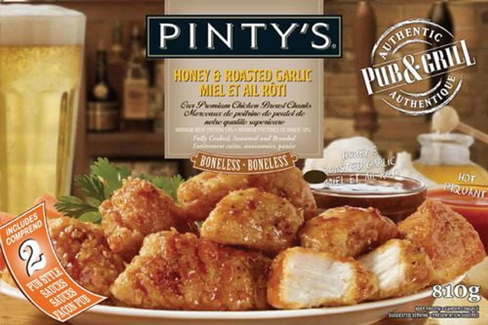 DISCONTINUED Pinty's Pub & Grill Boneless Honey & Roasted Garlic Chicken Wings