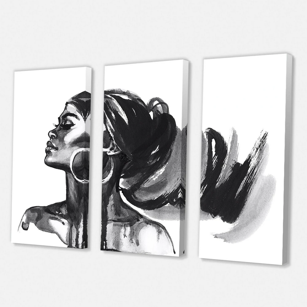 Designart Portrait monochrome de femme afro-américaine IV Art mural sur toile
