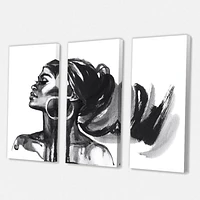 Designart Portrait monochrome de femme afro-américaine IV Art mural sur toile