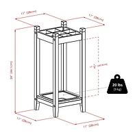 Winsome Jana Umbrella Stand with Metal Tray, Espresso- 92411