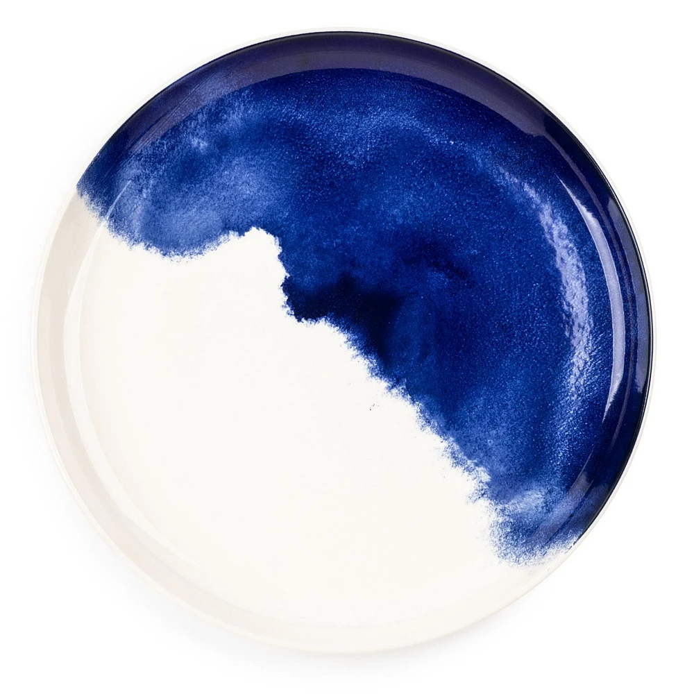 Thyme & Table Assiette Plate Ronde en Grès Bleu Vaisselle