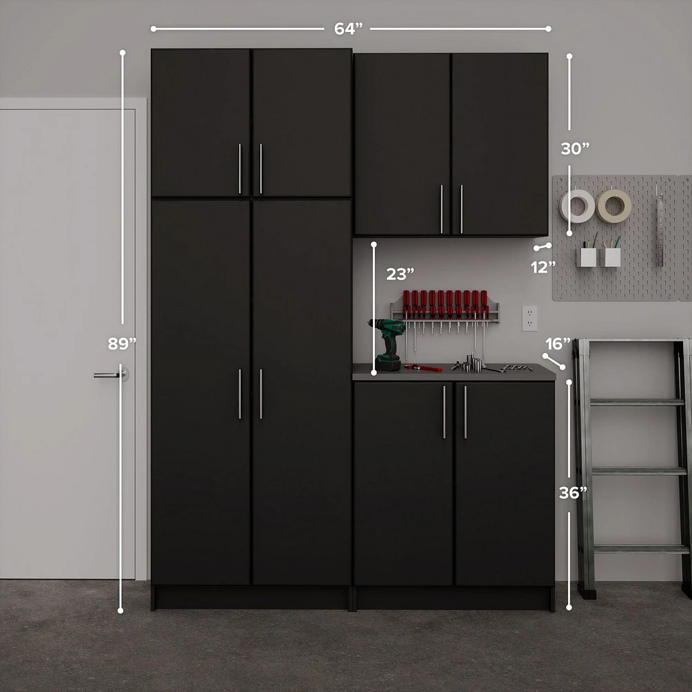 Prepac Black Elite Storage Cabinet Set F - 4 pc