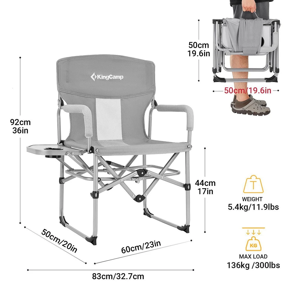 Chaise de camping pliante King Camp - Gris