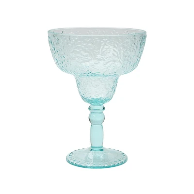 The Pioneer Woman, Verre à cocktail Margarita Tritan Ditsy bleu sarcelle 17,7 oz, 1 pièce
