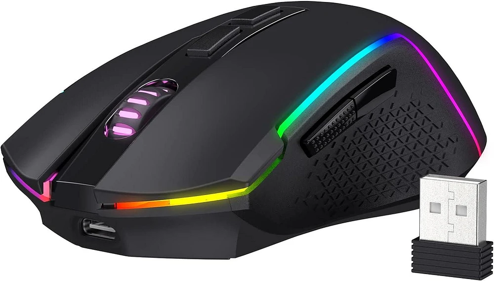 Redragon M693 Wireless Gaming Mouse, 8000 DPI Wired/Wireless Gamer Mouse w/ 3-Mode Connection, BT & 2.4G Wireless, 7 Macro Buttons, Durable Power Capacity for PC/Mac/Laptop