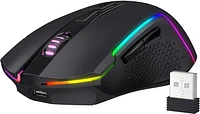 Redragon M693 Wireless Gaming Mouse, 8000 DPI Wired/Wireless Gamer Mouse w/ 3-Mode Connection, BT & 2.4G Wireless, 7 Macro Buttons, Durable Power Capacity for PC/Mac/Laptop