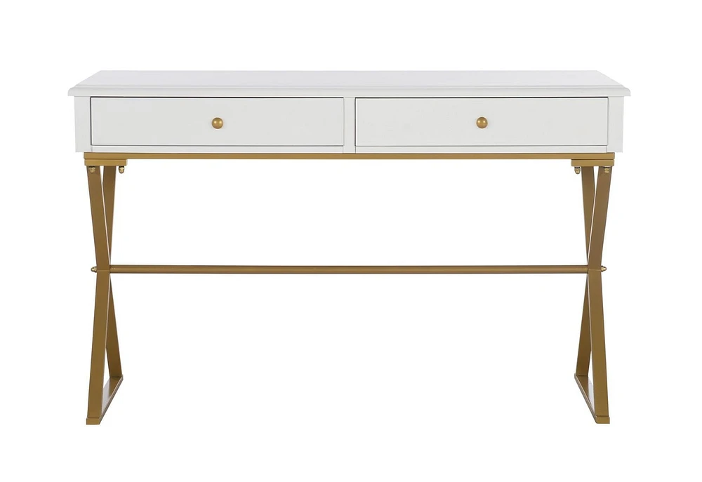 Parker White and Gold Campaign Desk