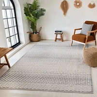 Tapis d'intérieur marocain Branch Jules, gris beige, géométrique - Salon, chambre, salle à manger et cuisine<br>