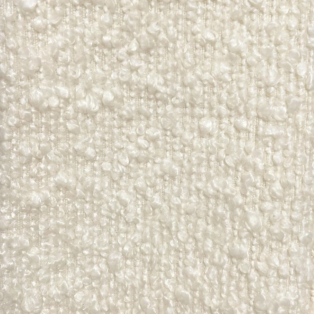 Contemporary Boucle Fabric Accent Chair - Ivory