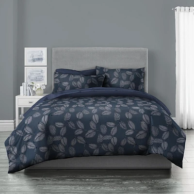 Wabasso Blue Leaf Queen Bed-in-a-Bag