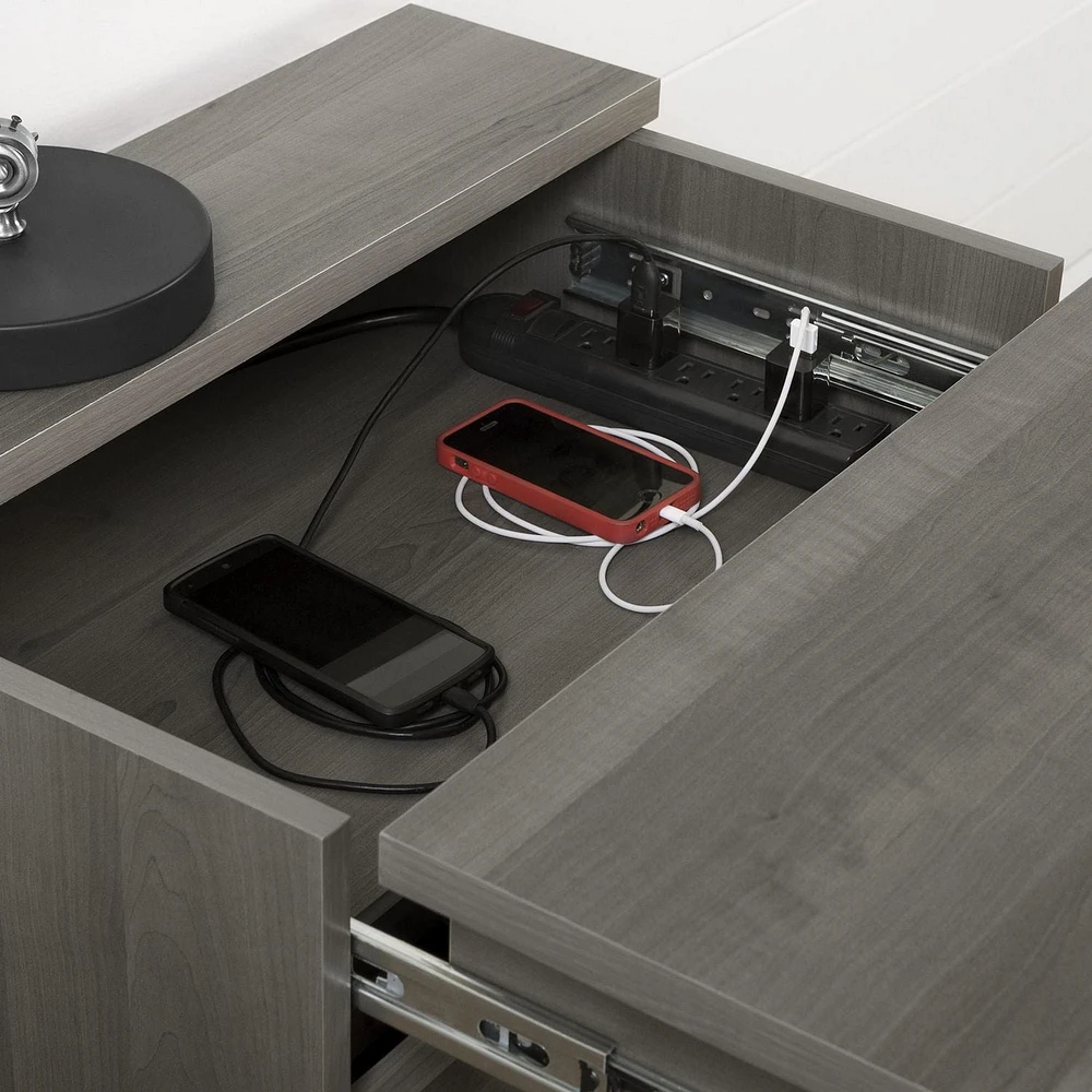 Meubles South Shore, collection Versa, Table de nuit avec station de chargement