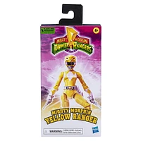 Power Rangers figurine Ranger Jaune Mighty Morphin de 15 cm, figurines et jouets Hasbro de super-héros pour filles et garçons, inclut des accessoires, dès 4 ans