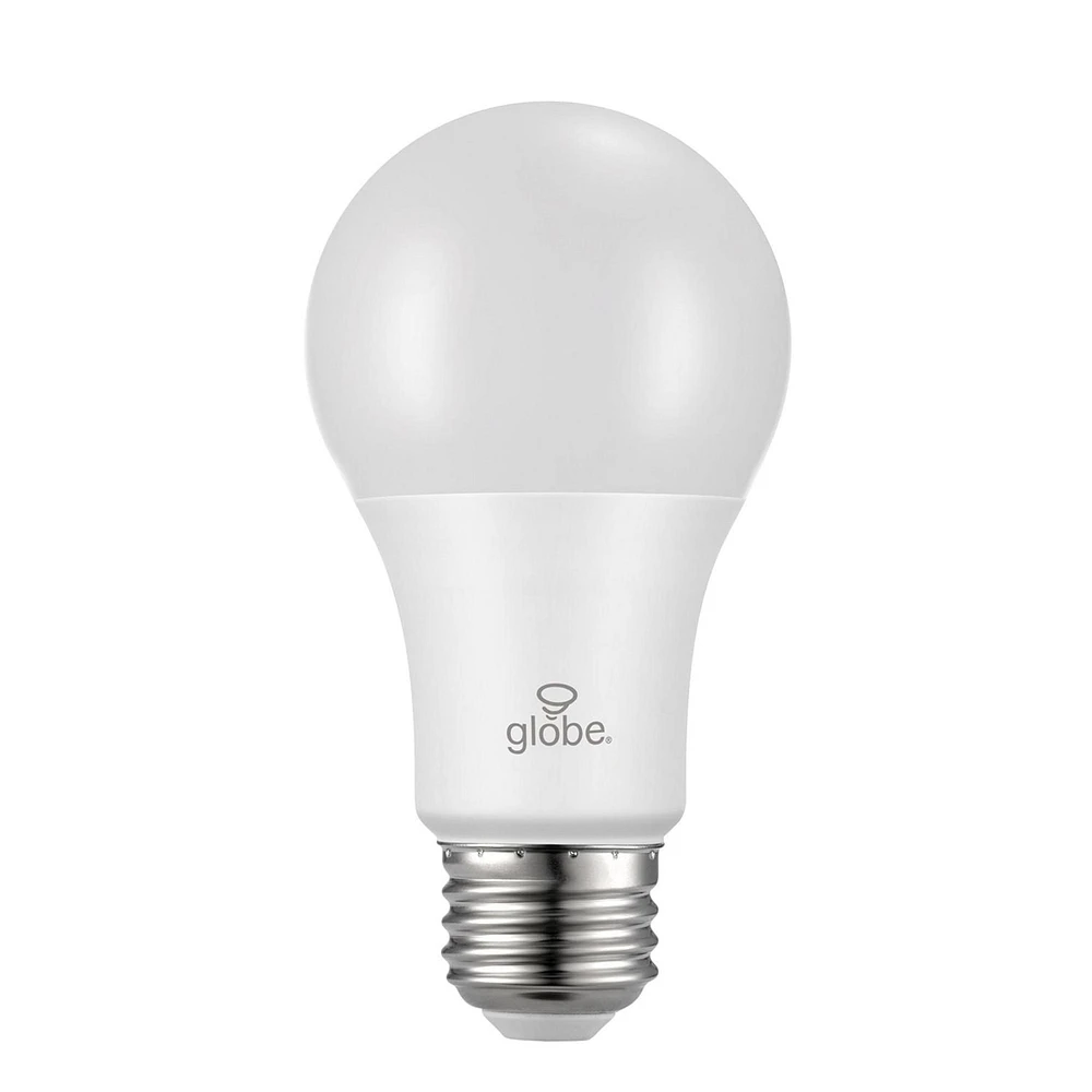 Ampoule en plastique DEL A19 gradable de Globe Electric, équivalente à un éclairage de jour de 60W (5000K), base E26, 800 lumens, 30995