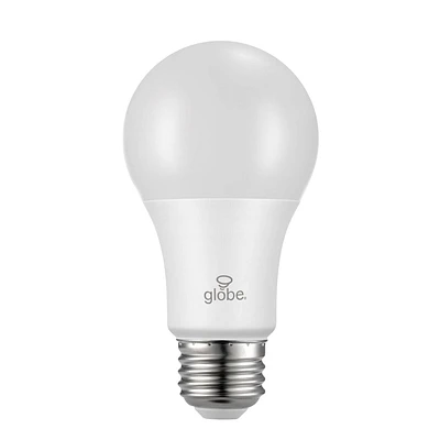 Ampoule en plastique DEL A19 gradable de Globe Electric, équivalente à un éclairage de jour de 60W (5000K), base E26, 800 lumens, 30995