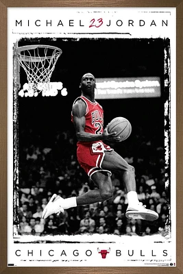 Michael Jordan - Dunk Wall Poster, 14.725" x 22.375" Framed