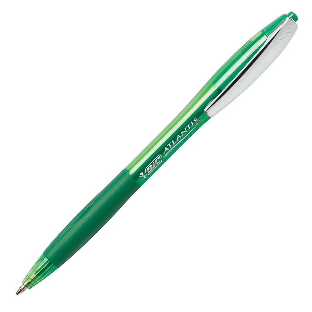 BIC Glide Retractable Ball Pen, Medium Point (1.0 mm), Assorted Colours, Comfortable Rubber Grip, 4-Count, 4 Pens
