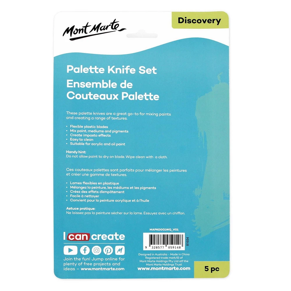 Ensemble de couteaux à palette Mont Marte Studio - 5mcx
