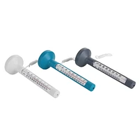 Mainstays Floating Pool Thermometer in Teal Sachet, Grey, and White - Analog
