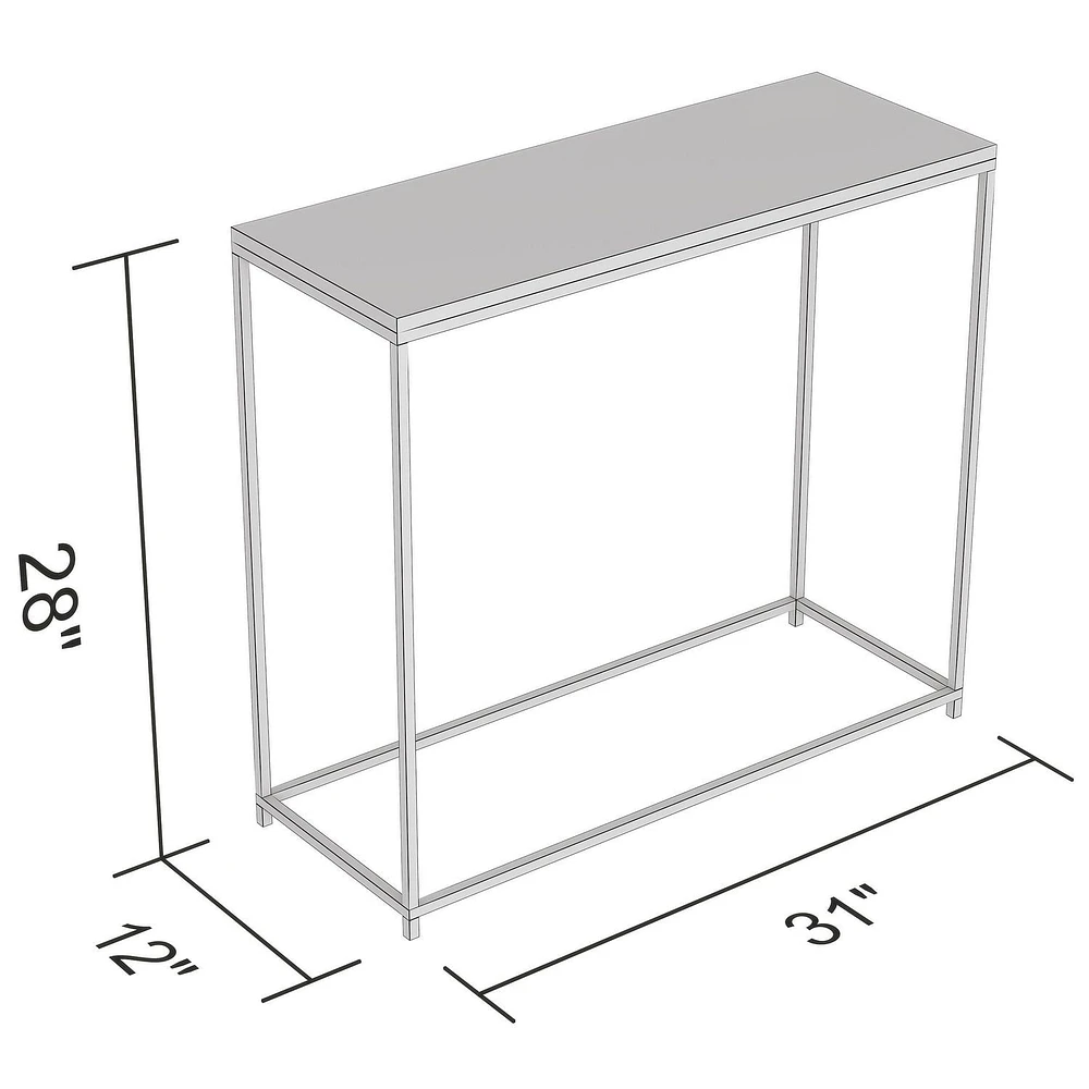 Safdie & Co. Console Table 31L Brown Reclaimed Wood Black Metal