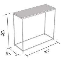Safdie & Co. Console Table 31L Brown Reclaimed Wood Black Metal