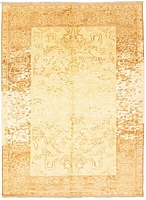 ECARPETGALLERY Tapis Noué à la Main pour Salon, Salle à Manger et Chambre à Coucher Transitionnel Collection Jules Oushak 7'0" x 9'9" en Jaune