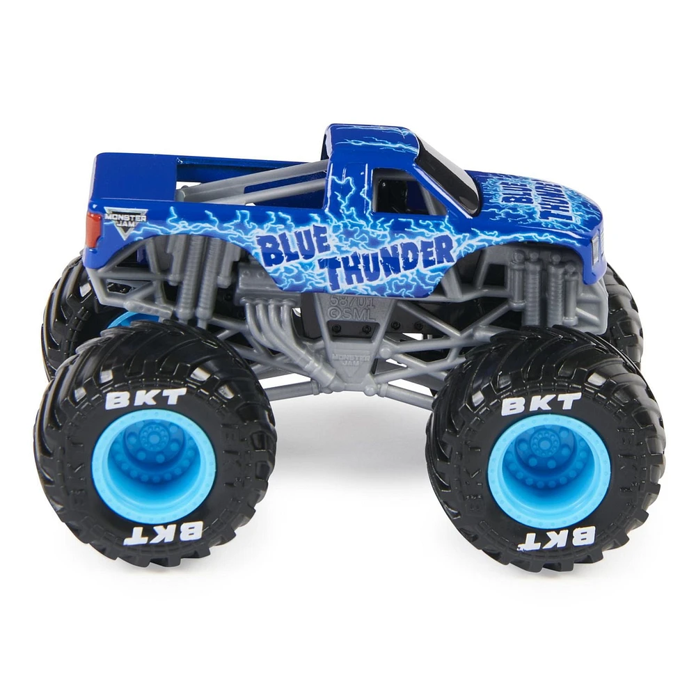 Monster Jam, Official Blue Thunder Truck, Die-Cast Vehicle, 1:64 Scale, Kids Toys for Boys Ages 3 and up