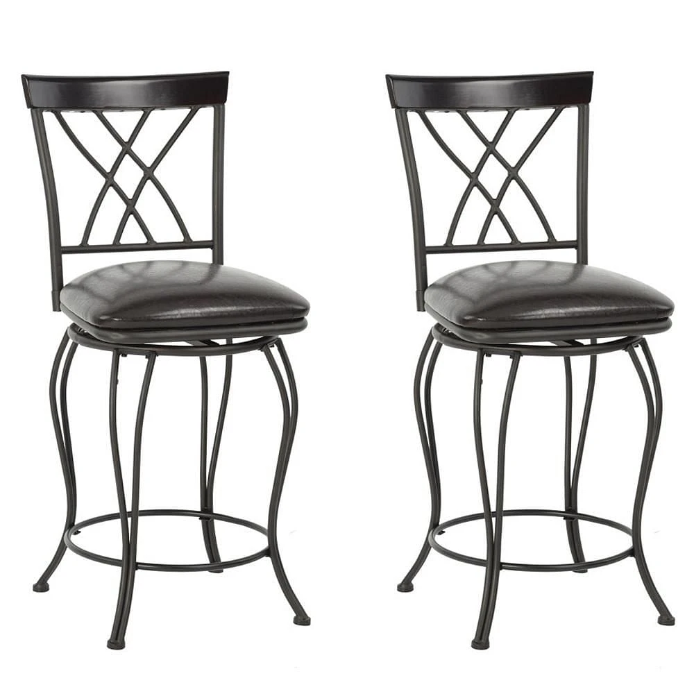 Homylin Lot de 2 tabourets de bar pivotants en polyuréthane à hauteur de comptoir