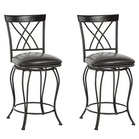 Homylin Lot de 2 tabourets de bar pivotants en polyuréthane à hauteur de comptoir