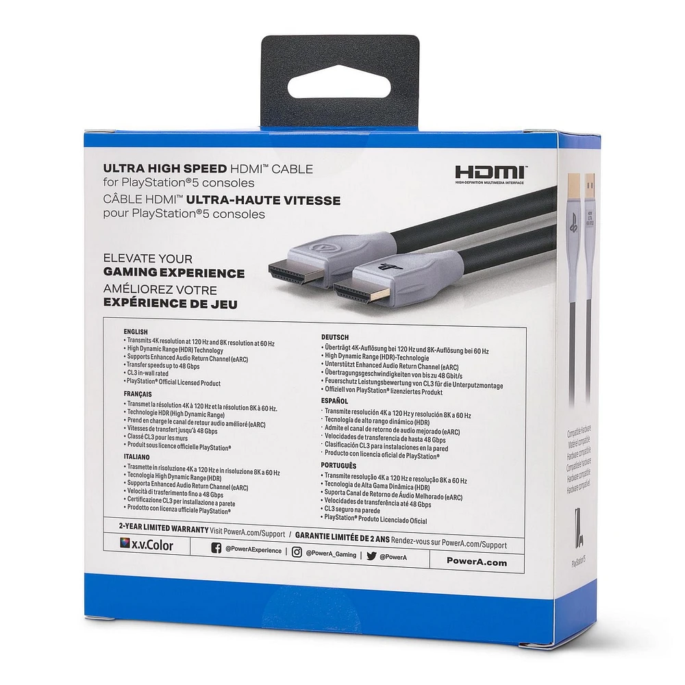 Câble HDMI très haute vitesse PowerA pour PlayStation 5 PlayStation