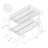 DHP Dusty Metal Bunk Bed, Pink