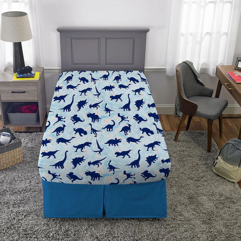 Ensemble de draps pour lit 1 place Monde Jurassique "Point de vue bleu" Ensemble de draps Jurassic