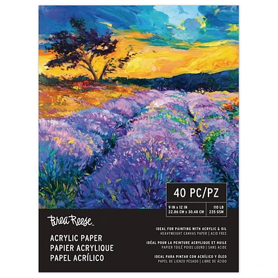 Momenta Inc Brea Reese Acrylic Paper Pad, Contains 40 sheets.  Size 9X12"