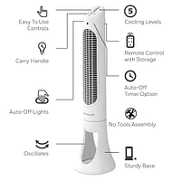 Ventilateur tour de 101 cm pièce entière QuietSetᴹᴰ 5 HYF260WC Honeywell