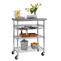 Chariot de cuisine en acier inoxydable Seville Classics, 30" x 20" x 36"
