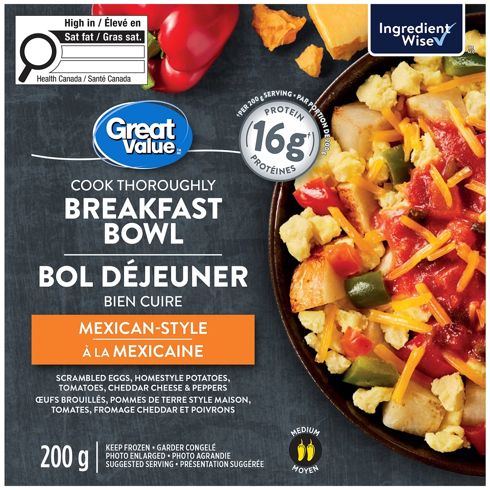 Great Value Mexican-Style Breakfast Bowl, 200 g