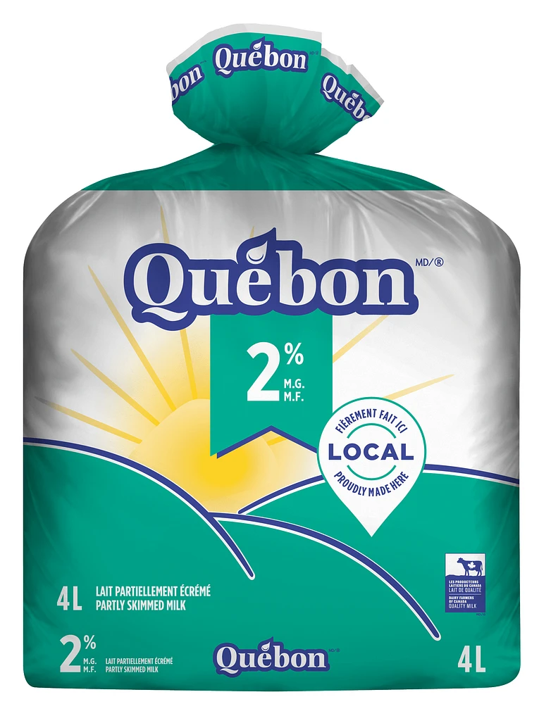 Québon Partly Skimmed 2% Milk, 4 L