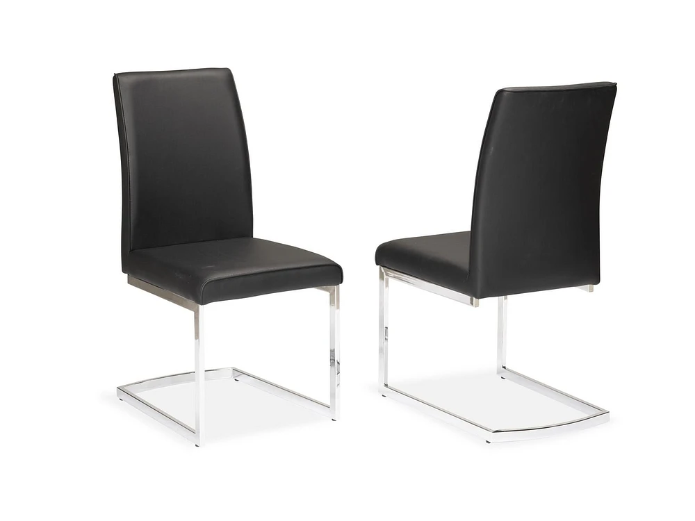Topline Home Furnishings Chaise de salle à manger universelle noire