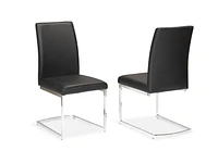 Topline Home Furnishings Chaise de salle à manger universelle noire