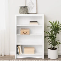 Prepac Bibliothèque standard à 4 tablettes pour bureau à domicile, blanc