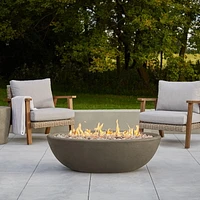 Real Flame Foyer Extérieur Ovale au Propane de 48 po Riverside en Gris Glacier