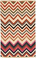 ECARPETGALLERY Tapis Fait à la Main pour Salon, Salle à Manger et Chambre à Coucher Géométrique Collection Vif et coloré 4'0" x 6'0" en Ivoire