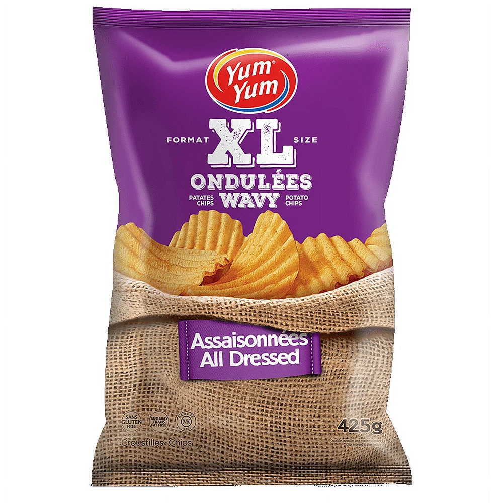 Yum Yum All Dressed wavy chips 425g, Yum Yum All Dressed wavy chips 425g